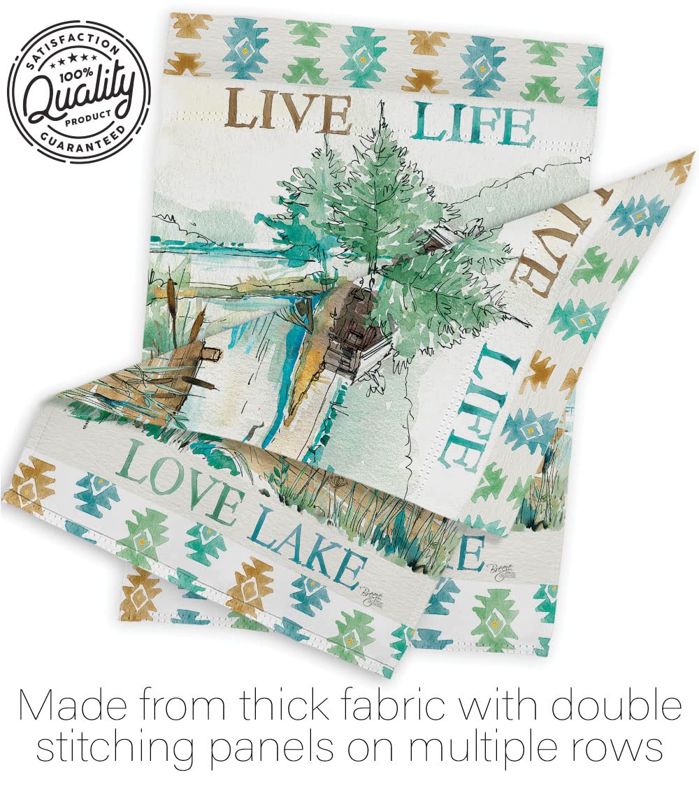 Breeze Decor Lake Nature Outdoor Flag Set w/Flagpole - Perfect for Garden & Home Decor