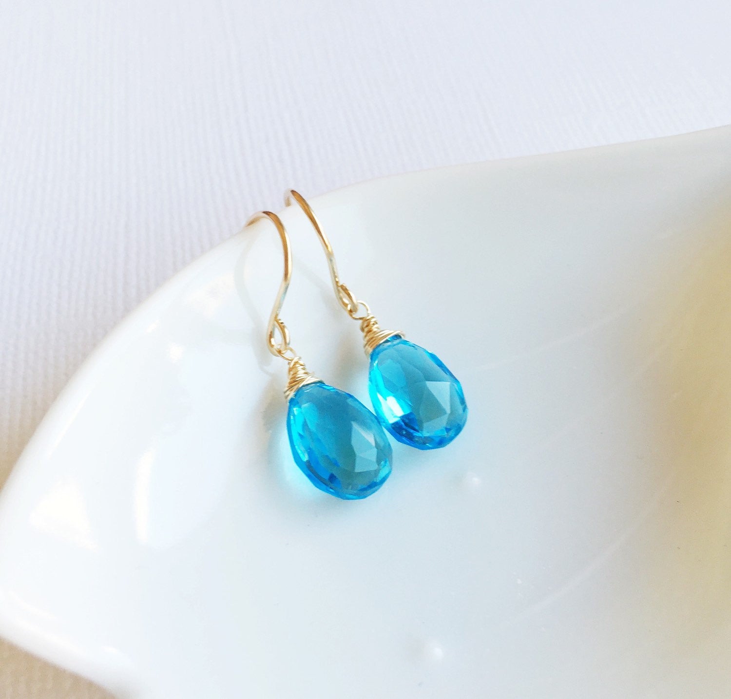 Nalani Blue Quartz Earrings (E282) – Elegant Handmade Jewelry for Women, Perfect for Parties, Weddings & Everyday Wear