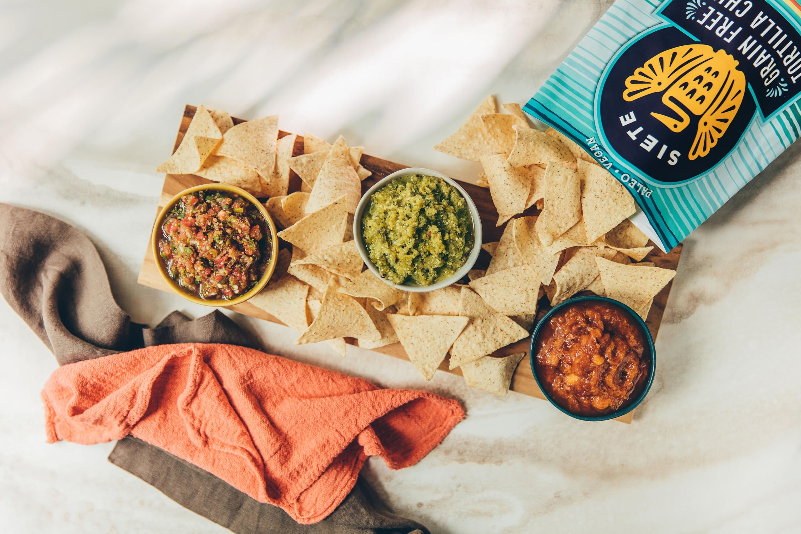Siete Grain Free Tortilla Chips - Gluten Free, Paleo & Vegan Snacks - Non GMO, Sea Salt - 5oz (Pack of 12) - Perfect for Keto Diet, Healthy Snacking & Party Platters