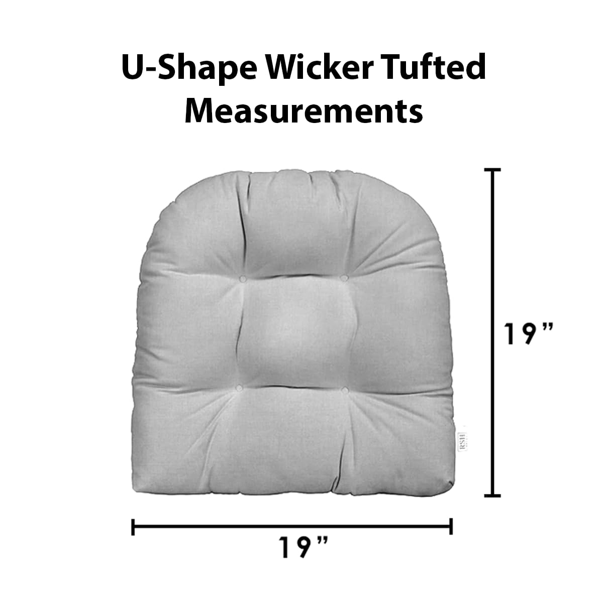 RSH DECOR: 2-Pack Tufted U-Shape Wicker Seat Cushions 19