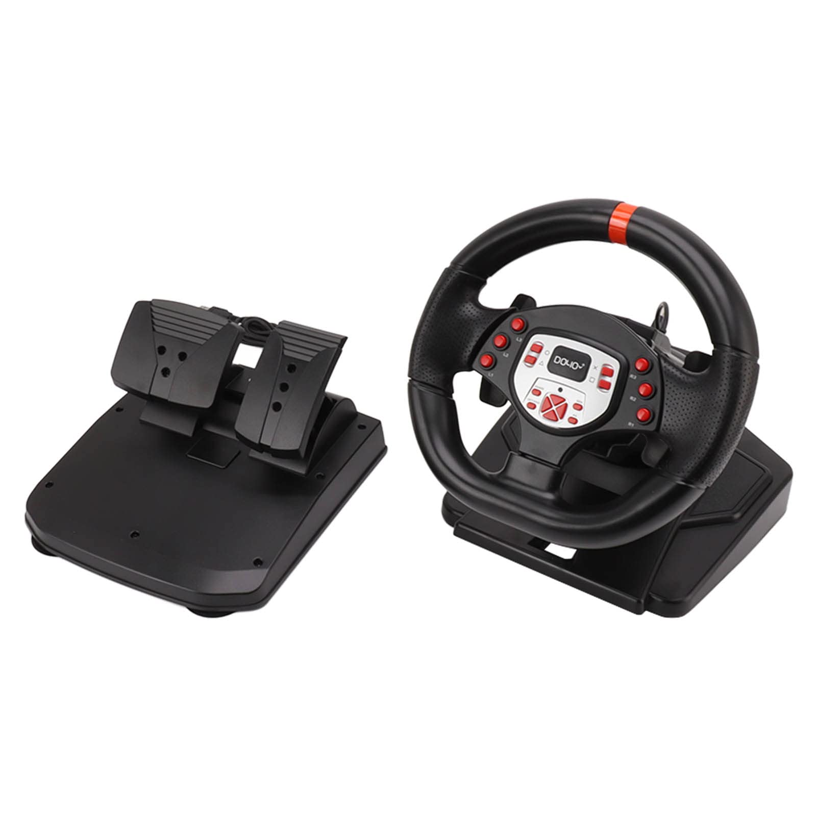 TOPINCN 180 Degree USB Racing Wheel with Pedals - Plug & Play PC Gaming Steering Wheel for PS3/360 - Perfect for Sim Racing & Driving Games