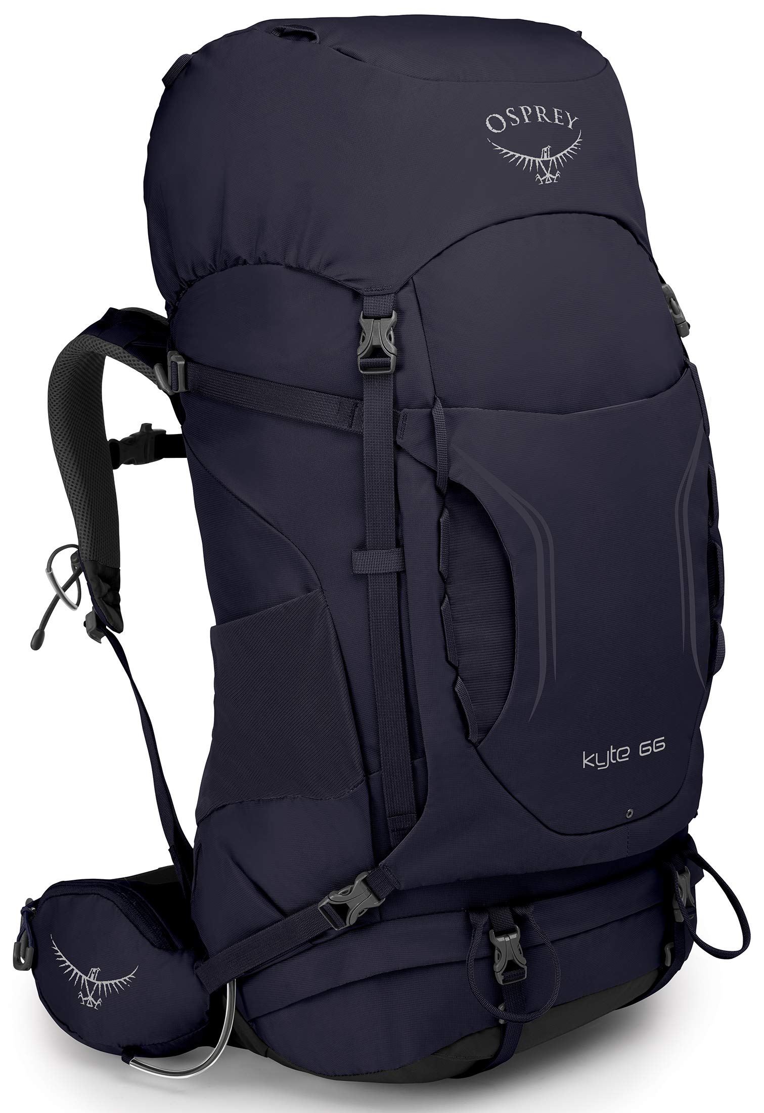Osprey Women's Kyte 66 Backpacking Backpack - Lightweight Hiking Pack for Travel & Outdoor Adventures, Mulberry Purple, X-Small/Small - Perfect for Camping, Trekking & Multi-Day Trips