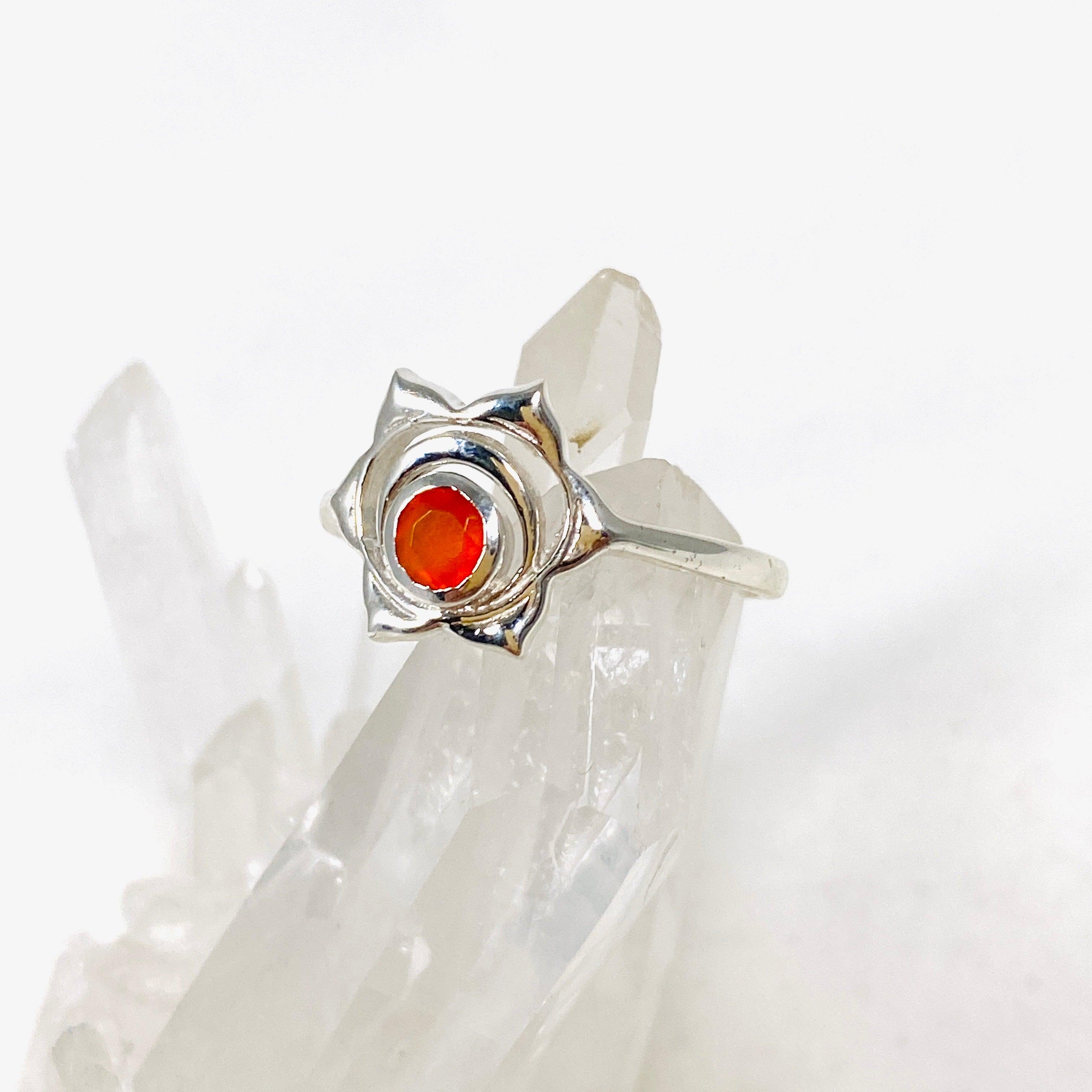 Sacral Chakra Ring with Carnelian Stone - Healing Crystal Jewelry for Energy Balance & Emotional Wellness - Perfect for Meditation, Yoga & Spiritual Practices