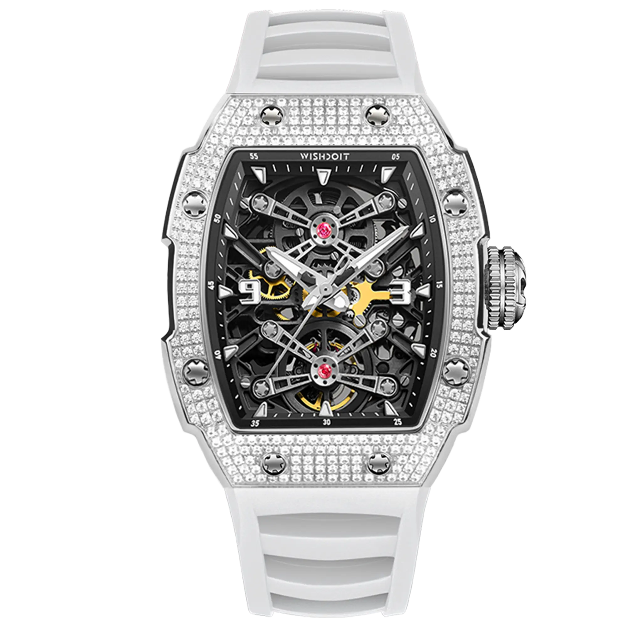 Captain Kidd Luxury Diamond Mechanical Watch for Men - Elegant Dress Watch for Business, Formal Events & Special Occasions