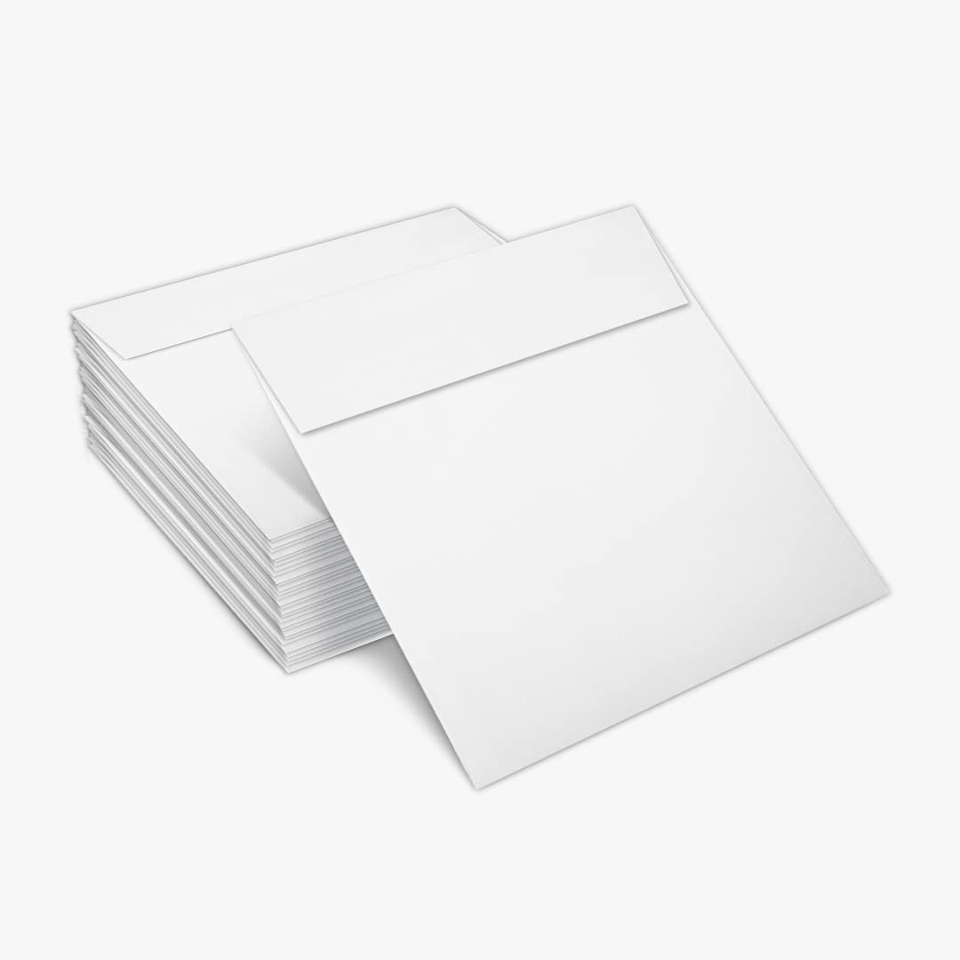 LUXPaper Square Invitation Envelopes 5x5 Inches - 80lb Premium Bright White Cardstock - Self Seal Peel & Press Design - 500 Pack for Wedding, Birthday & Party Invitations