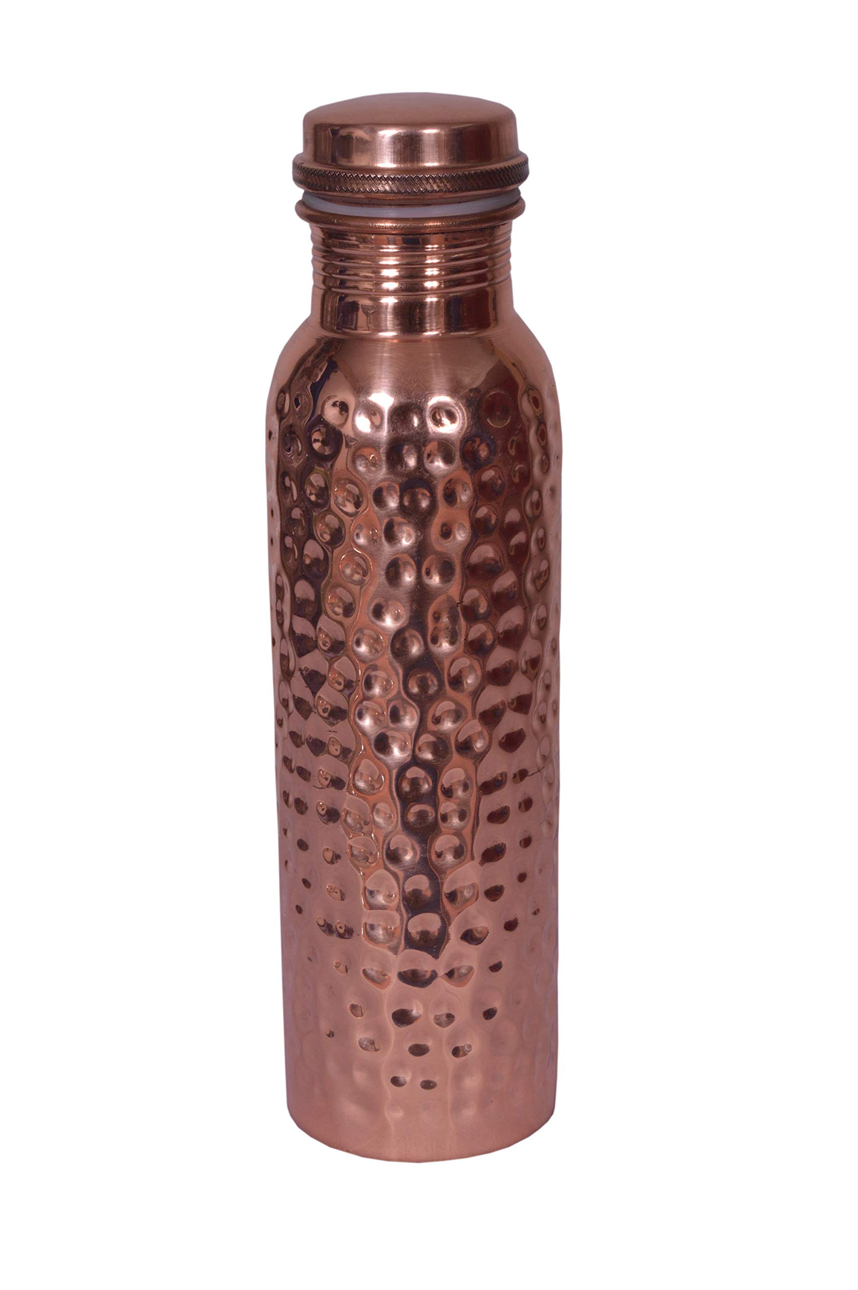 Pure Copper Hammered Water Bottle - 100% Leakproof & Joint-Free for Health Benefits | Eco-Friendly & Durable | Perfect for Home, Office, Gym & Outdoor Activities | Great Gift Idea