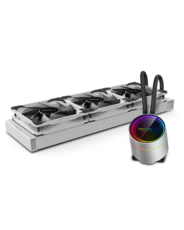 DeepCool Castle 360EX White 360mm AIO Liquid CPU Cooler - High Performance RGB Water Cooling System for Gaming PC, Workstation, and Overclocking | Perfect for Intel/AMD CPUs and High-End PC Builds