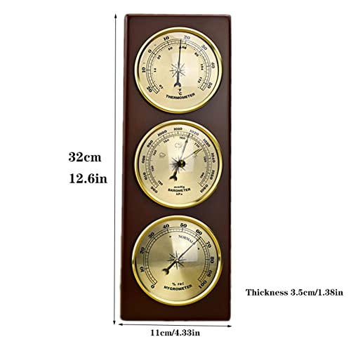 3 in 1 Wall Mount Weather Thermometer Barometer Hygrometer - Accurate Dial Pointer for Indoor/Outdoor Use - Perfect for Home, Office, Garden & Weather Monitoring Station