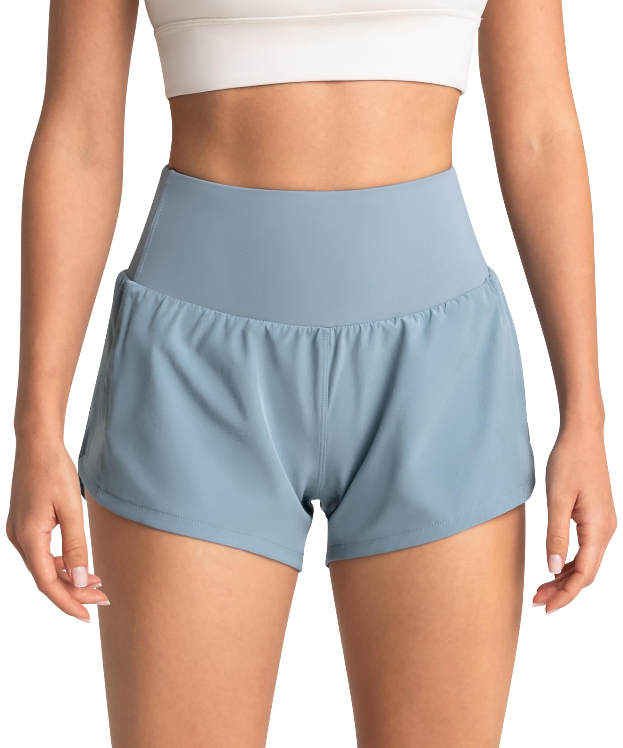 High Waisted Athletic Shorts for Women - Quick Dry Workout Running Shorts with Mesh Liner & Zipper Pockets | Yoga, Gym, Jogging & Outdoor Sports