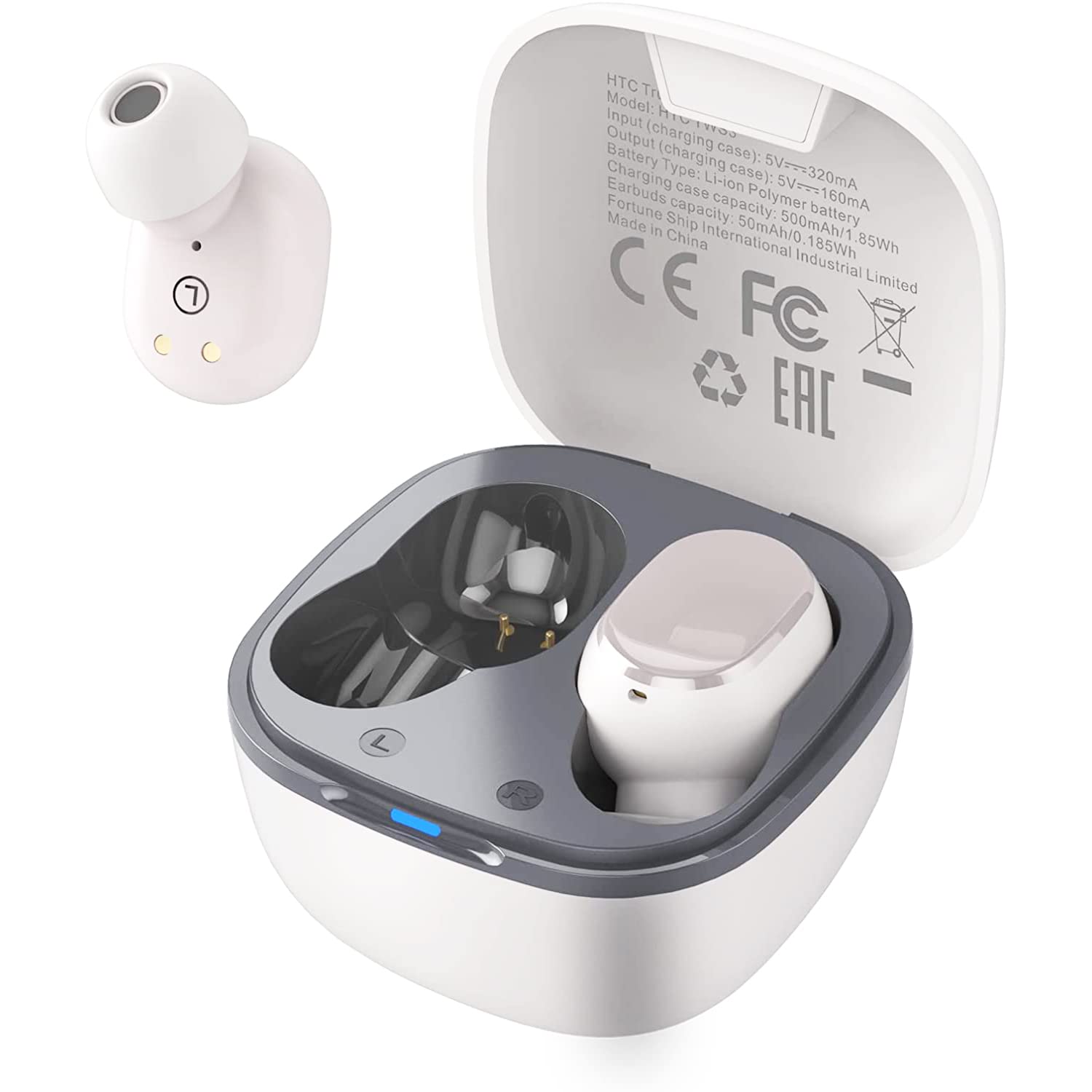 HTC Wireless Headphones Bluetooth 5.1 Earbuds with Built-in Mic, Touch Control & Deep Bass - for Calls, Office Work, Running & Gym (Fast US Shipping 5-7 Days) | Perfect for Commuting, Workouts & Online Meetings