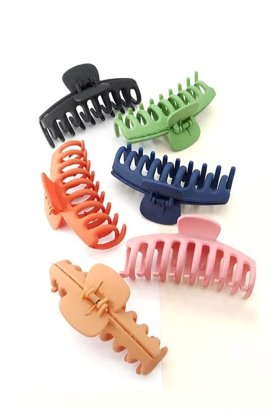 Starvis 3-Piece Transparent Butterfly Hair Claw Clips for Women & Girls - Gold, Purple, Green Hair Clutchers, Banana Clips for Ponytails & Updos - Perfect for Work, School & Everyday Hairstyles