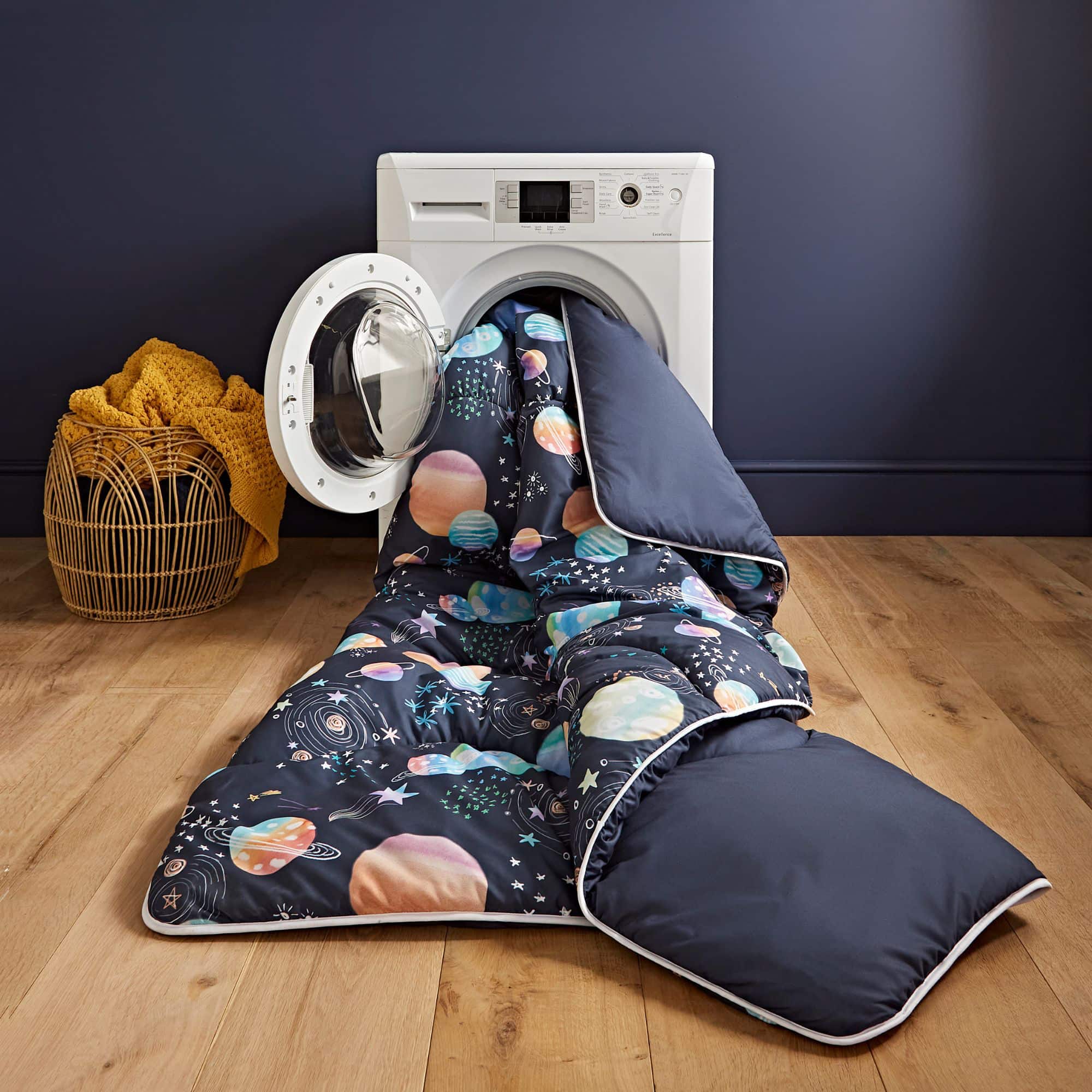 Night Lark Kids Coverless Duvet Set - Space Adventure Galaxy Theme Twin/Full Size Soft Hypoallergenic Bedding for Boys & Girls - Perfect for Kids' Bedrooms, Sleepovers & Space-Themed Decor