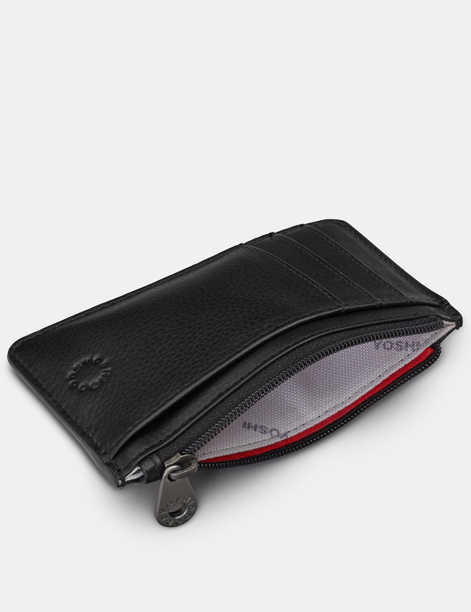 Premium Black Leather Zip Top Card Holder - Slim RFID Blocking Wallet for Men & Women - Perfect for Travel, Business & Everyday Use