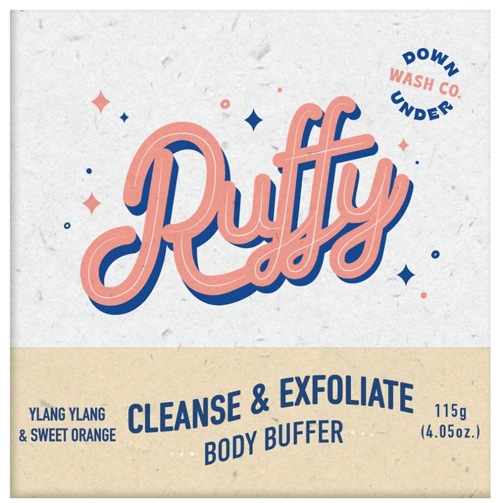 Downunder Wash Co Ruffy Body Buffer - Exfoliating Scrubber for Smooth Skin - Perfect for Shower, Spa & Self-Care Routine