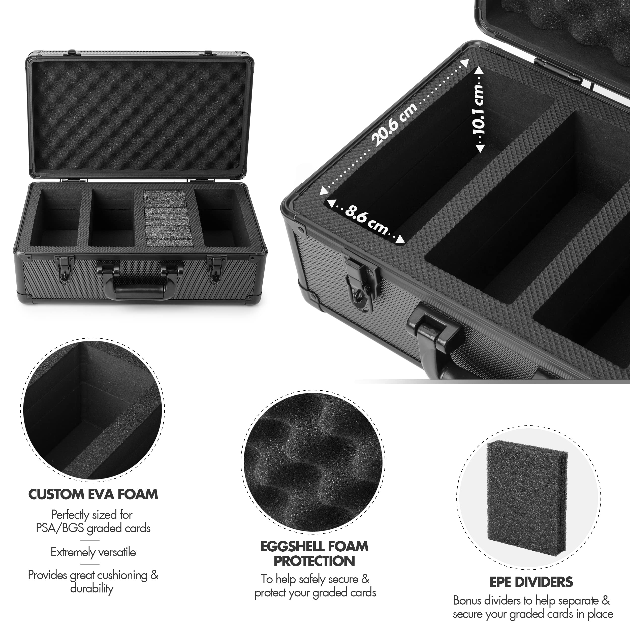 PSA Graded Card Storage Box - Waterproof Trading Card Case for Pokemon, Sports & Baseball Cards - Durable Slab Holder for Collectible Trading Cards - Perfect for Display, Protection & Organizing Your Card Collection