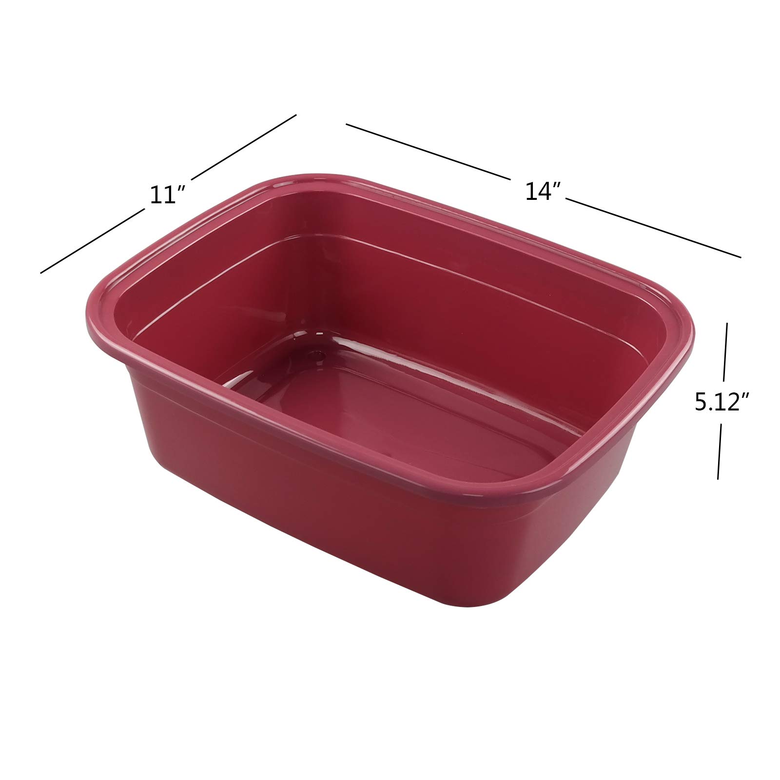 Farmoon 12 Quart Rectangular Plastic Wash Basin - 3 Pack Dishpan for Kitchen Sink, Laundry, Camping & Outdoor Use - Durable Multipurpose Tub for Washing Dishes, Clothes & Pet Care