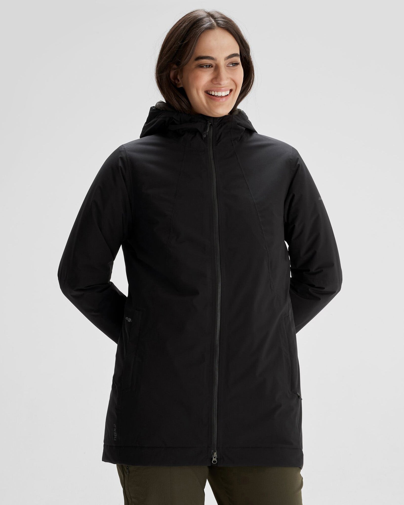 Women's Waterproof Insulated Rain Parka Jacket - 2L Trailhead Outdoor Coat for Hiking & Camping - Black Stingray Color - Perfect for Rainy Weather & Winter Adventures
