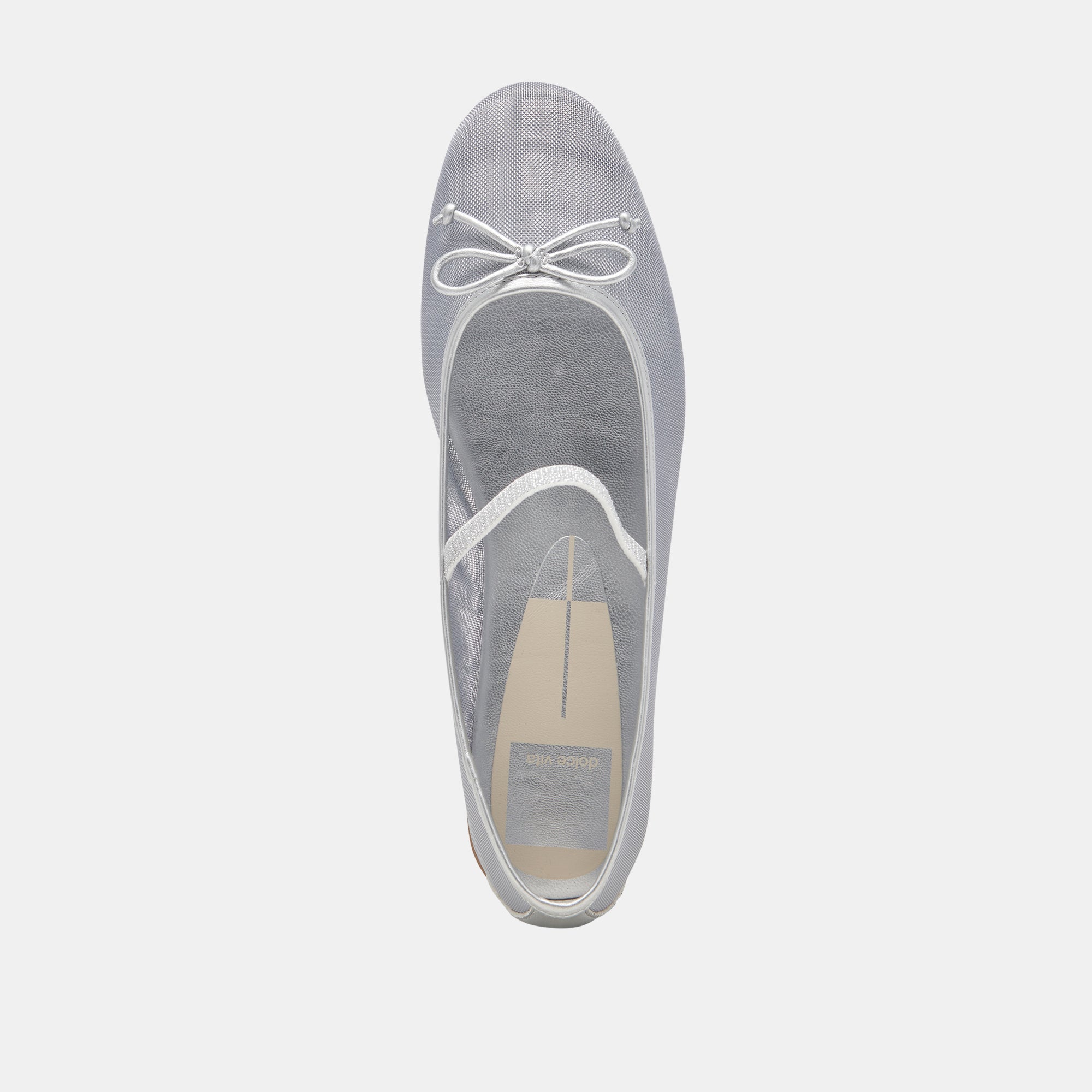 Cadel Women's Silver Mesh Ballet Flats - Comfortable & Stylish Slip-On Shoes for Work, Office, and Casual Wear