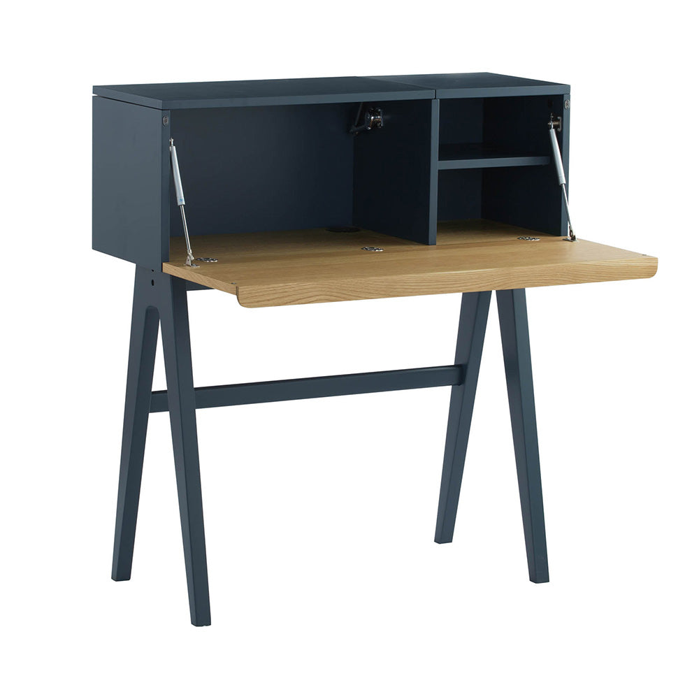 VALEN Study Desk 96cm Blue Space & Oak - Perfect for Home Office, Student Study & Small Space Workstation