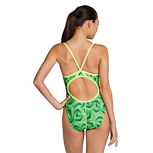 Speedo Women's Powerflex Eco Laser Sticks Flyback Swimsuit - High-Performance Competitive Swimwear for Training & Racing | Perfect for Lap Swimming, Triathlons & Water Aerobics