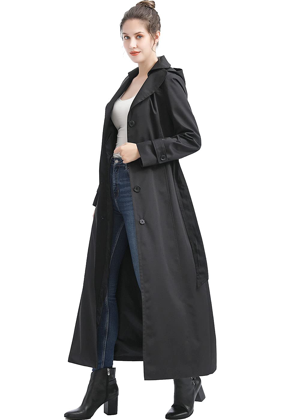 BGSD Women's Katie Waterproof Hooded Trench Coat - Windproof Raincoat for All Seasons (Regular & Plus Size) | Perfect for Commuting, Travel & Outdoor Activities