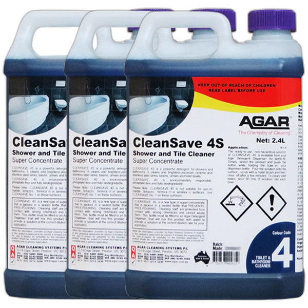 Agar CleanSave 4S Shower and Tile Cleaner - Powerful Bathroom Cleaning Solution for Stains, Soap Scum & Grime | Perfect for Showers, Bathtubs & Ceramic Tiles