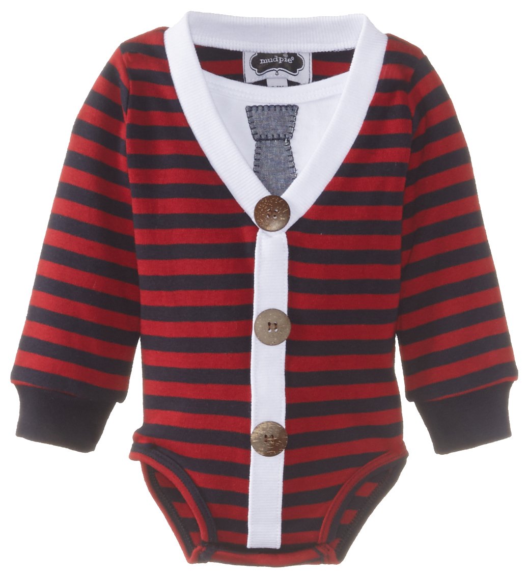 Mud Pie Baby Boys Cardigan Crawler - Cozy Newborn Outfit for Playtime