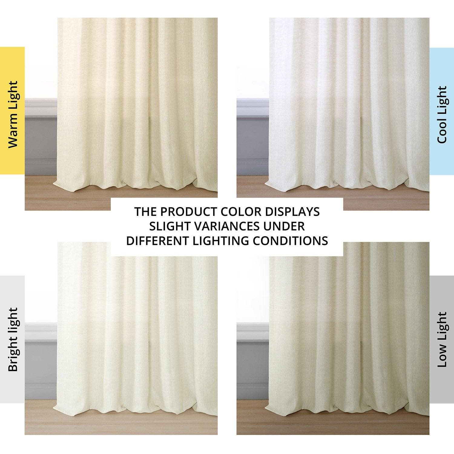 Antique Lace Deluxe French Linen Curtains - Elegant Window Treatments for Living Room, Bedroom & Dining Room Decor