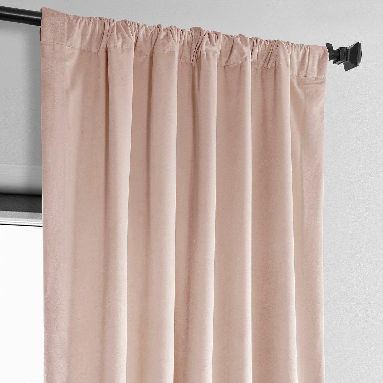 Light Pink Heritage Plush Velvet Blackout Curtains for Bedroom - Thermal Insulated Noise Reducing Window Drapes for Living Room & Nursery