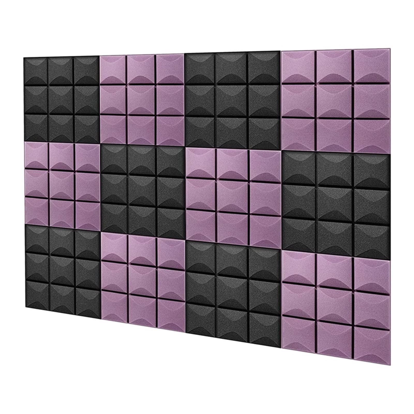 12Pcs High Density Acoustic Soundproof Foam Panels - Noise Cancelling Studio Foam Tiles for Home Recording Studio, Office & Music Room (Premium Quality)