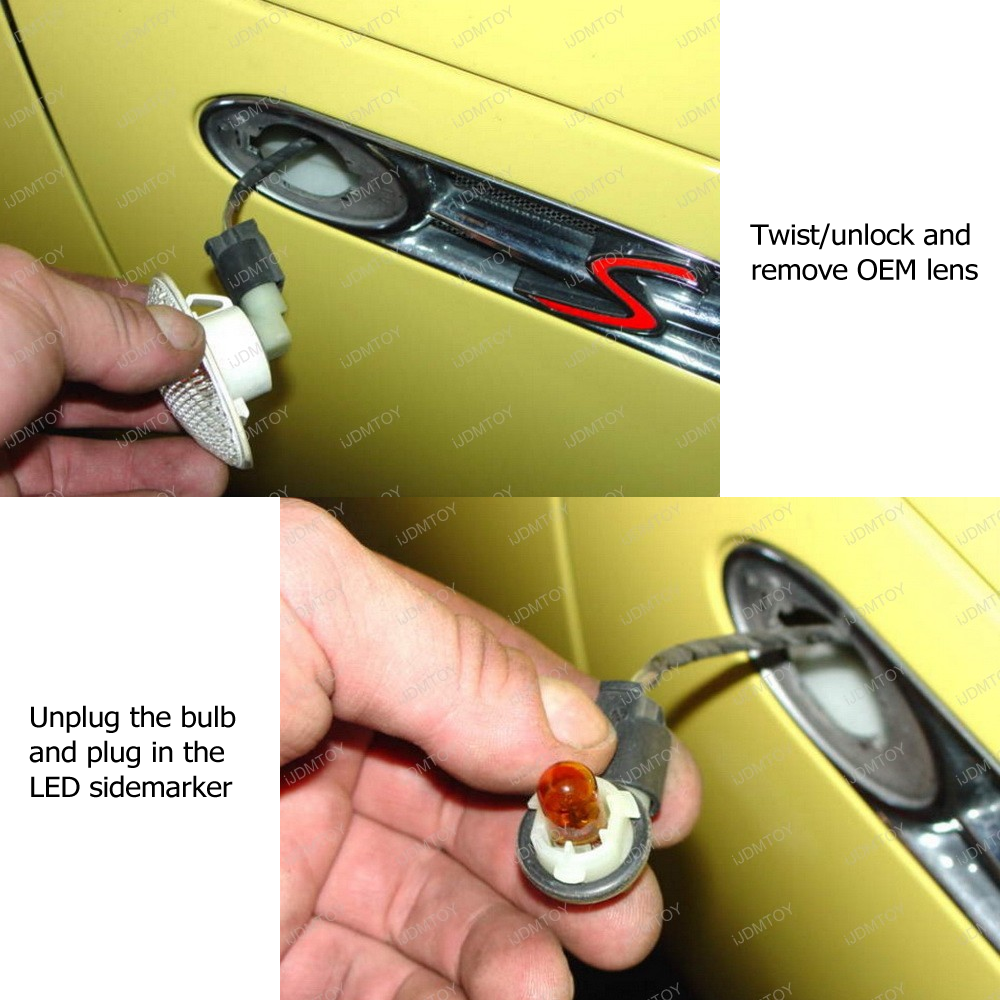 Amber LED Clear Lens Side Marker Lights for MINI Cooper MKI R50 R52 R53 - Upgrade Your Car's Style & Safety for Night Driving