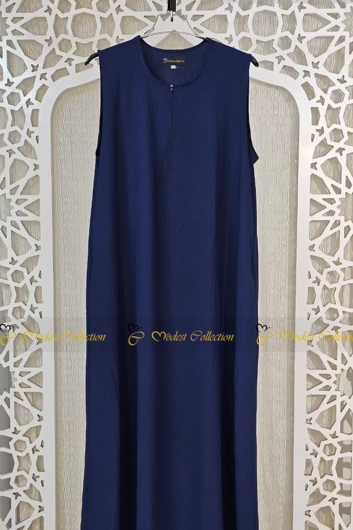 Navy Blue A-Line Sleeveless Innerwear - Perfect for Layering Under Dresses, Tops, and Formal Wear