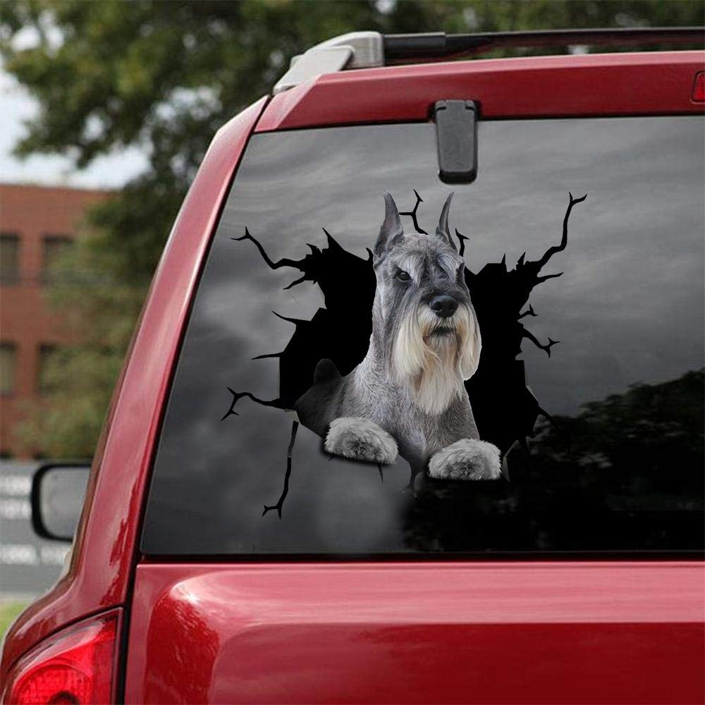 Giant Schnauzer Car Decals - Pack of 2 Realistic Dog Stickers for Windows & Walls (12