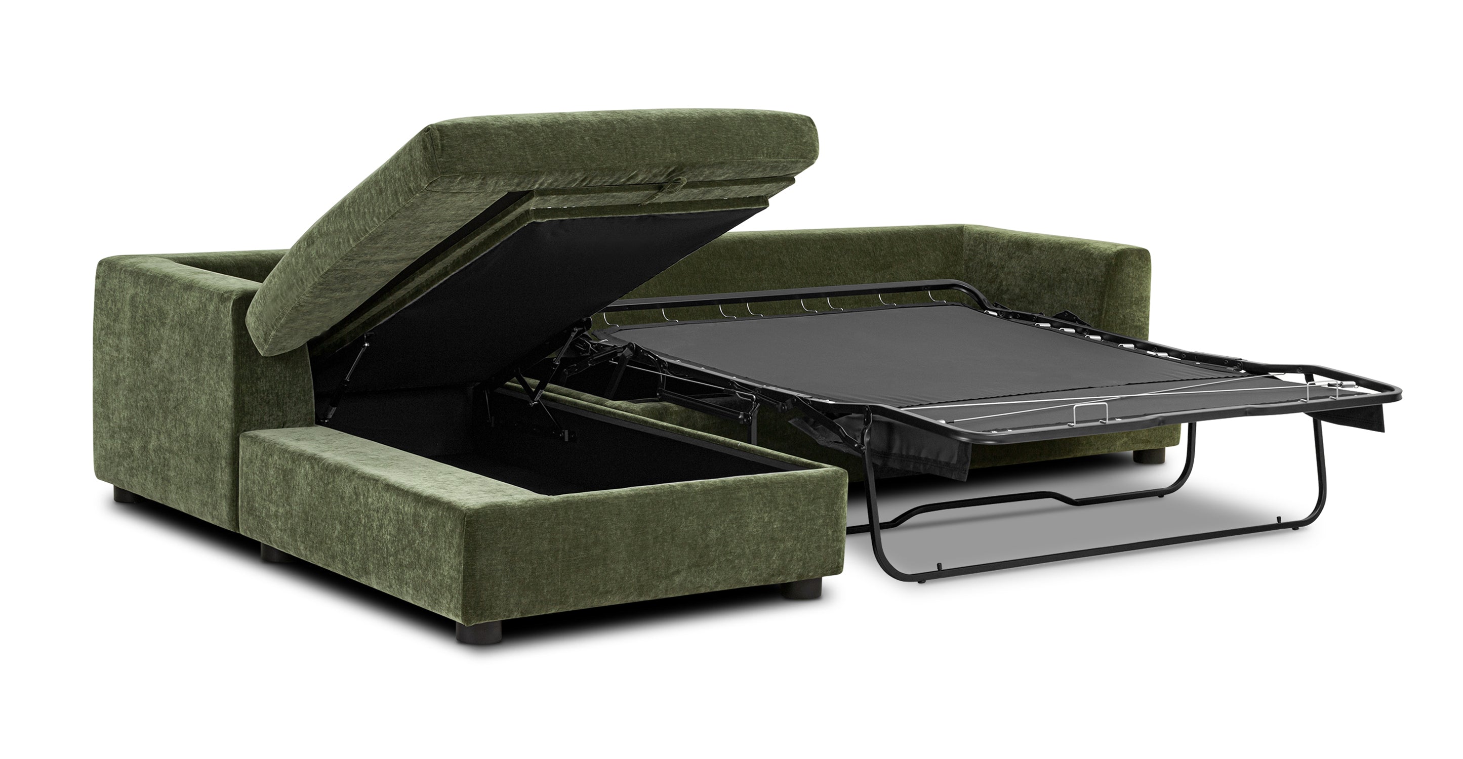Milo Left-Facing Sleeper Sectional Sofa with Recliner - Modern L-Shaped Couch for Living Room, Family Room, and Home Theater Comfort