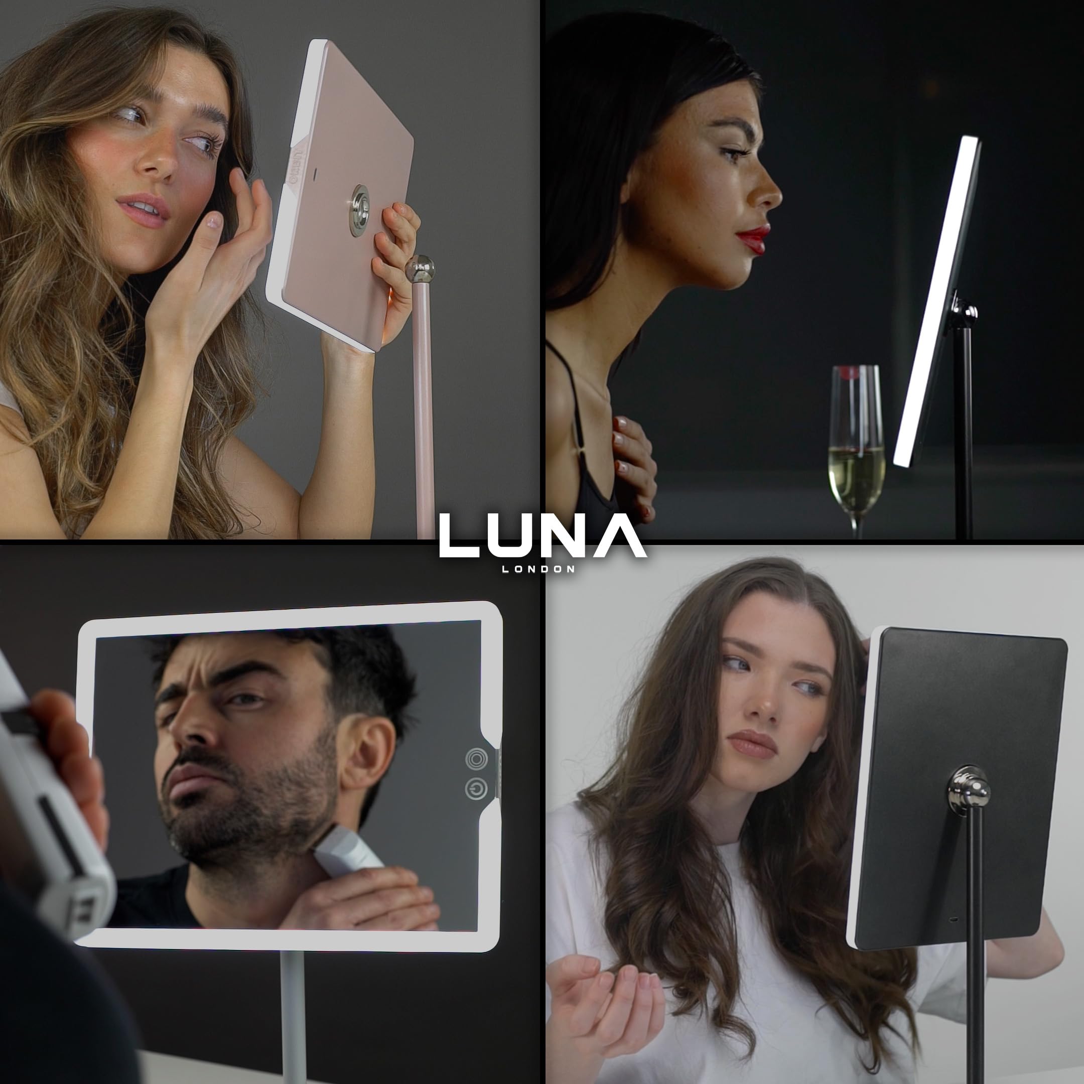 Orbit Mirror - 7X Magnification LED Vanity Mirror with Dimmable Lights, Rechargeable Makeup Mirror for Tabletop | Perfect for Makeup, Skincare & Grooming | Phantom Black