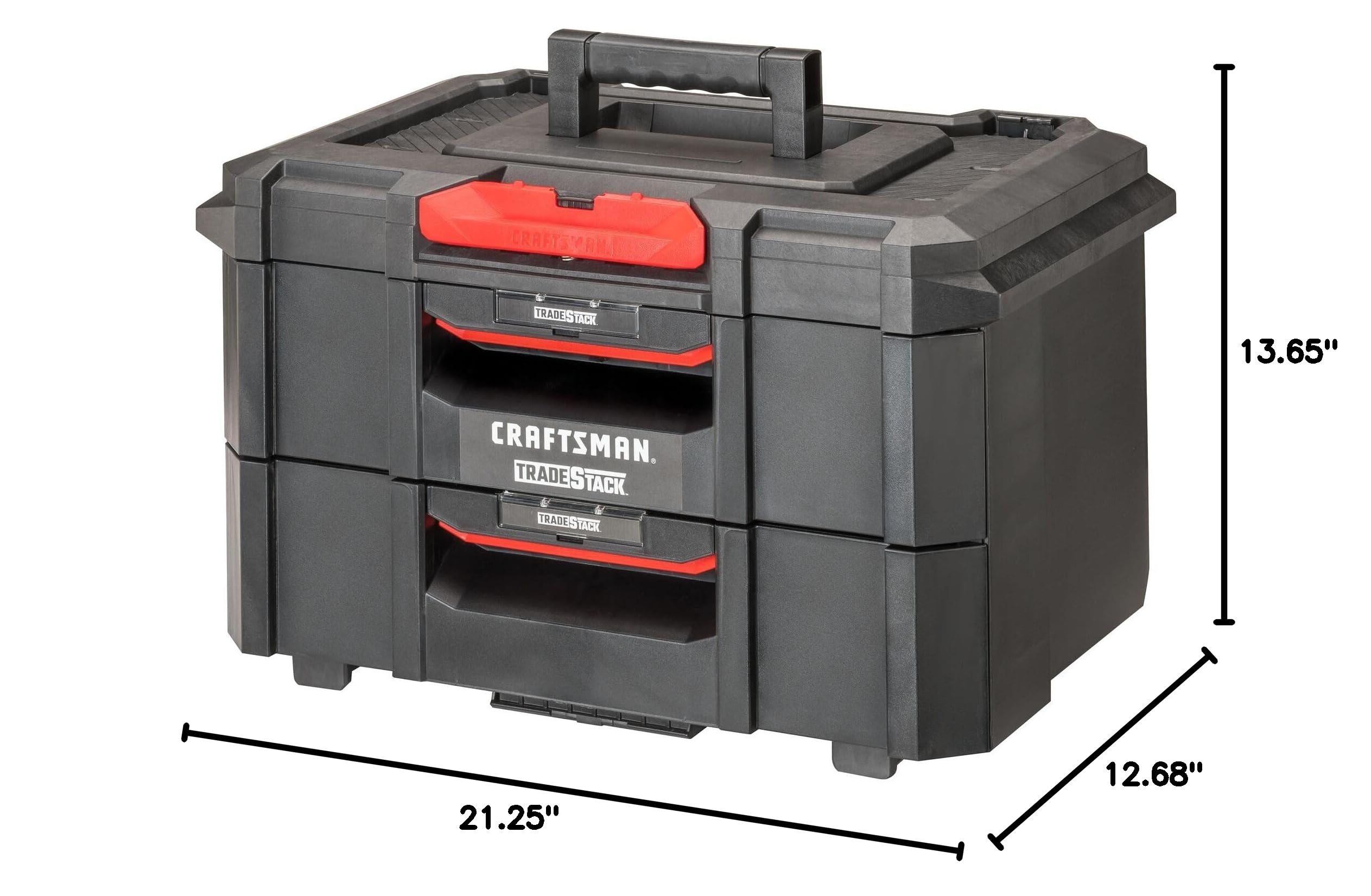 CRAFTSMAN TRADESTACK Tool Box with 4 Drawers - Heavy Duty Steel Tool Organizer & Storage Unit (CMST21404) - Perfect for Garage, Workshop, and Job Site Organization