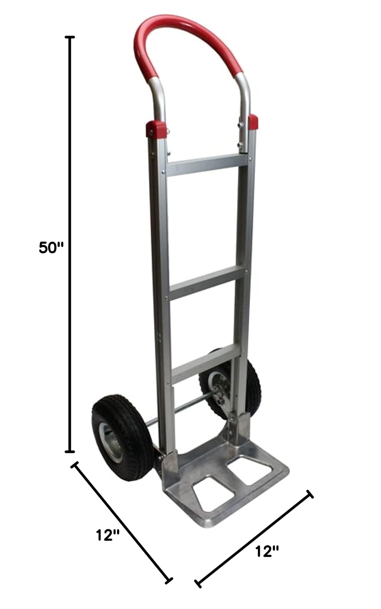 Aluminum Hand Truck Dolly with Pneumatic Wheels - Heavy Duty Utility Cart for Moving Boxes, Furniture & Appliances | Warehouse, Office & Home Use
