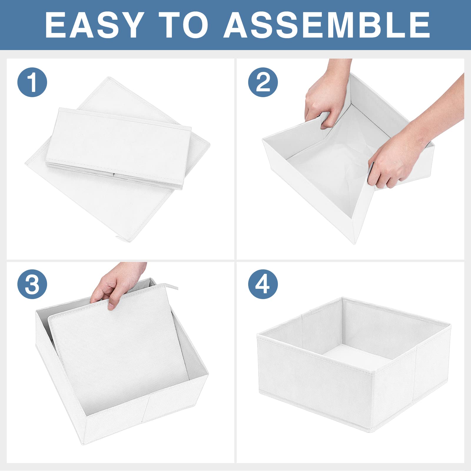 12-Pack Criusia Fabric Drawer Organizers for Clothes - Baby Clothes, Socks, Underwear & Bras Storage - Dresser Drawer Dividers for Nursery & College Dorm Organization - Perfect for Closet, Dresser & Small Space Storage