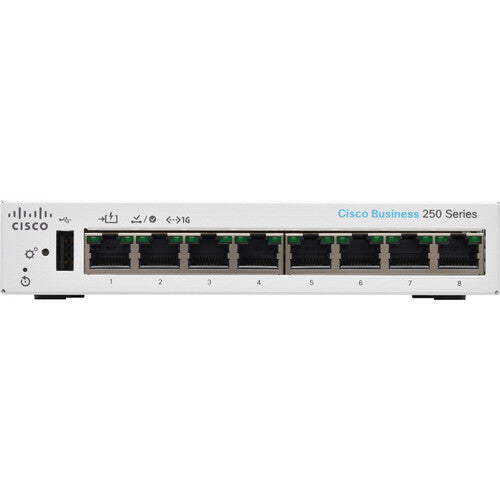 Cisco CBS250 8-Port Gigabit Managed Switch | 8T D NA | Network Switch for Small Business & Home Office | High-Speed Ethernet Connectivity for Reliable Networking