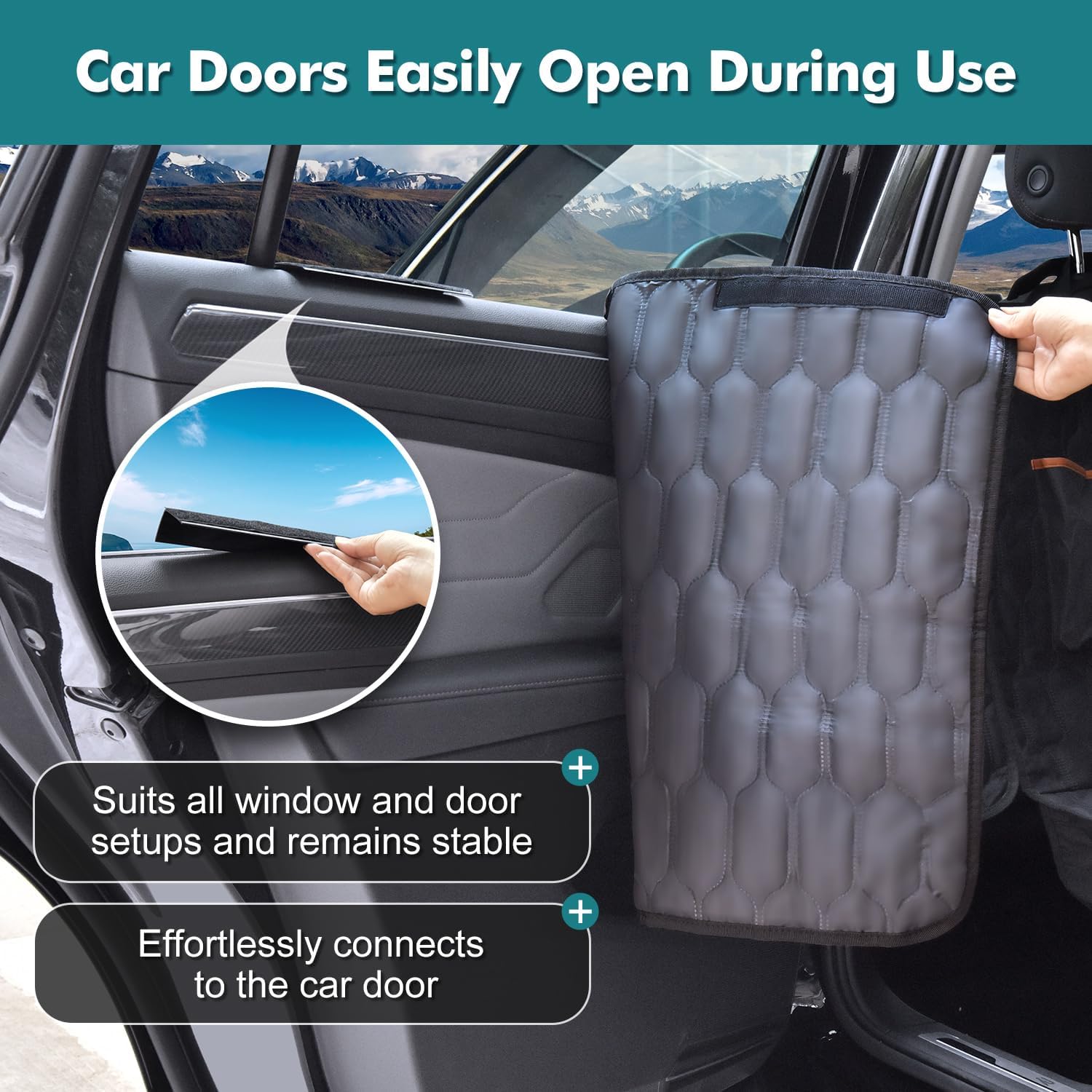 Medium Machine Washable Dog Car Seat Cover for Back Seat & Car Door Protector - Waterproof Pet Car Accessories | Fits Sedans, Mid-Size SUVs & Trucks | Perfect for Road Trips, Daily Commutes & Pet Travel Protection