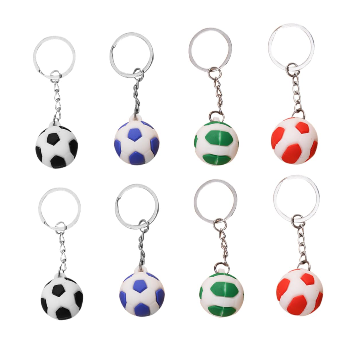 Milisten Sturdy Durable Football Keychains - 8 Pcs Soccer Shape Keychains with Hanging Pendants - Unique Soccer Themed Gift for Fans, Players & Coaches - Perfect for Keys, Bags & Sports Gear Accessories