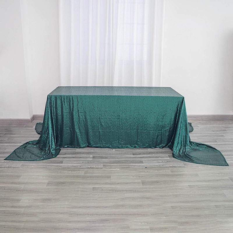 90x156 Inch Sparkling Sequined Rectangular Tablecloth for Wedding, Party, Banquet & Holiday Decor - Elegant Dining Table Cover for Special Occasions