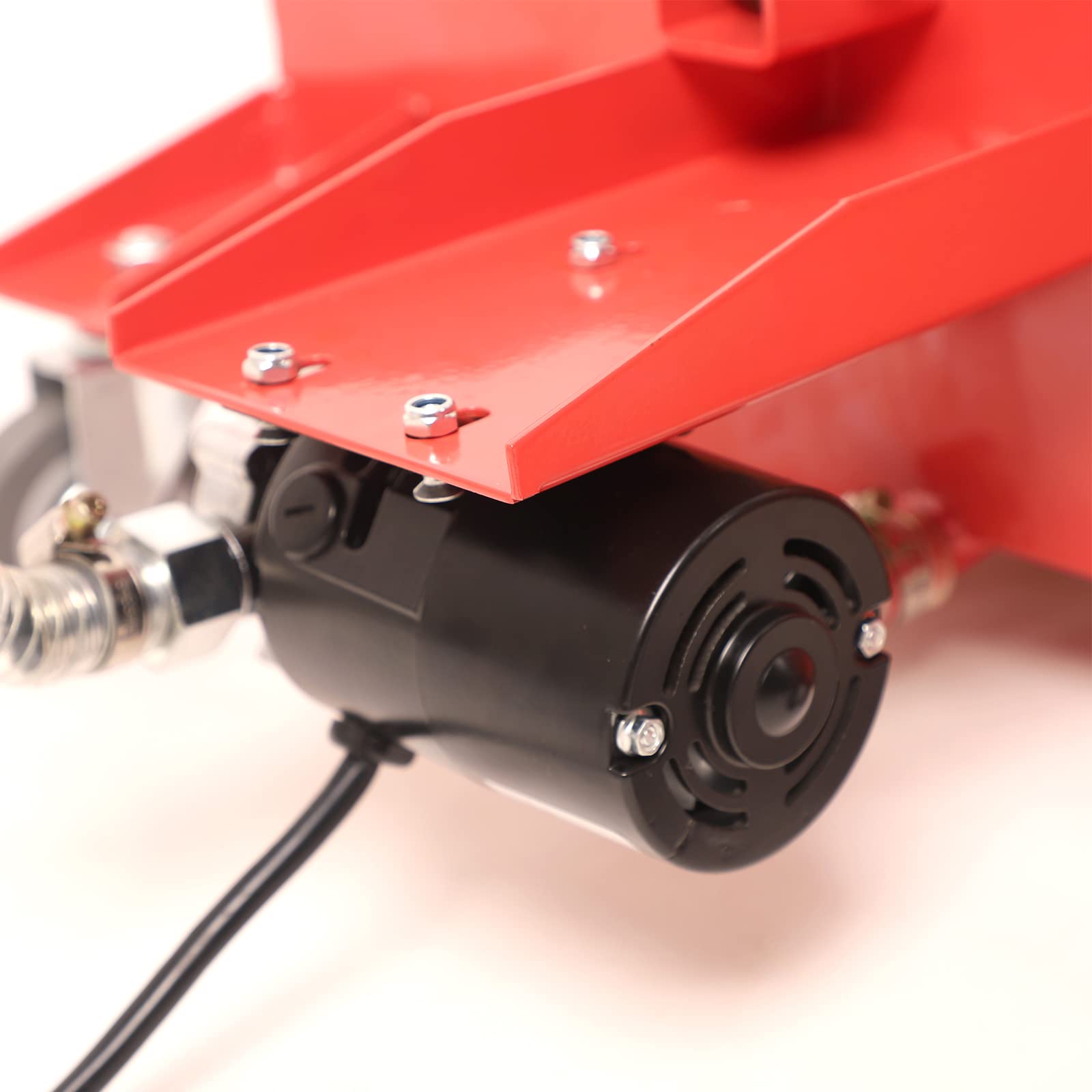 17 Gallon Low Profile Roll Around Oil Drain Pan with 110V Electric Pump & 8ft Hose - Heavy Duty Oil Change Kit for Trucks, Cars, SUVs (Red) - Ideal for DIY Mechanics & Professional Auto Shops