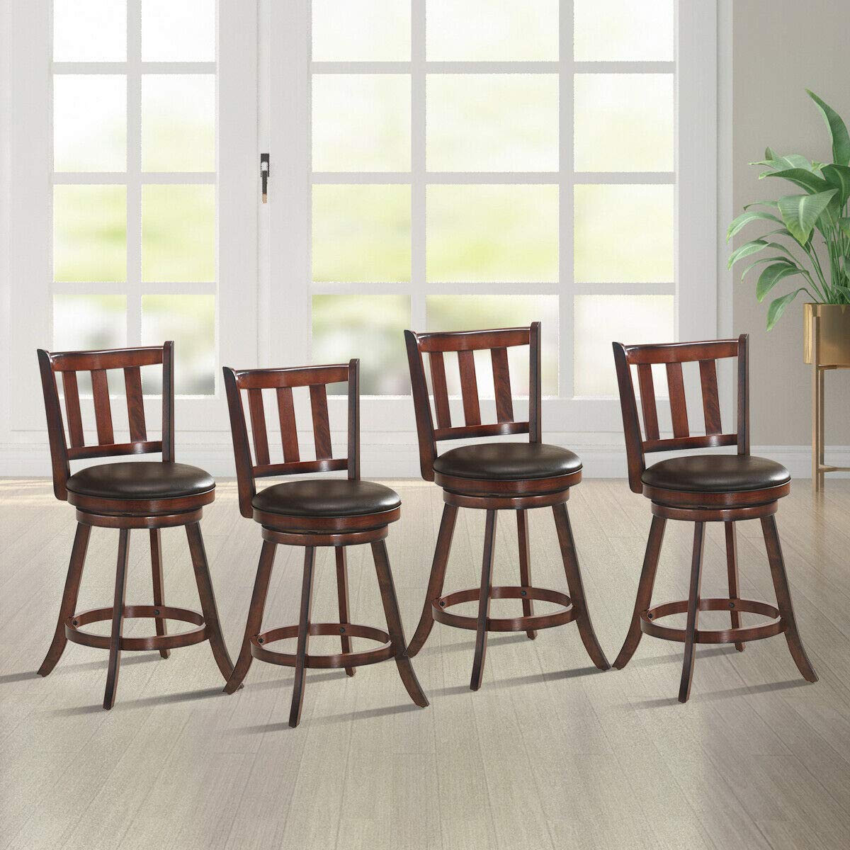 COSTWAY 4-Piece Bar Stool Set - 25
