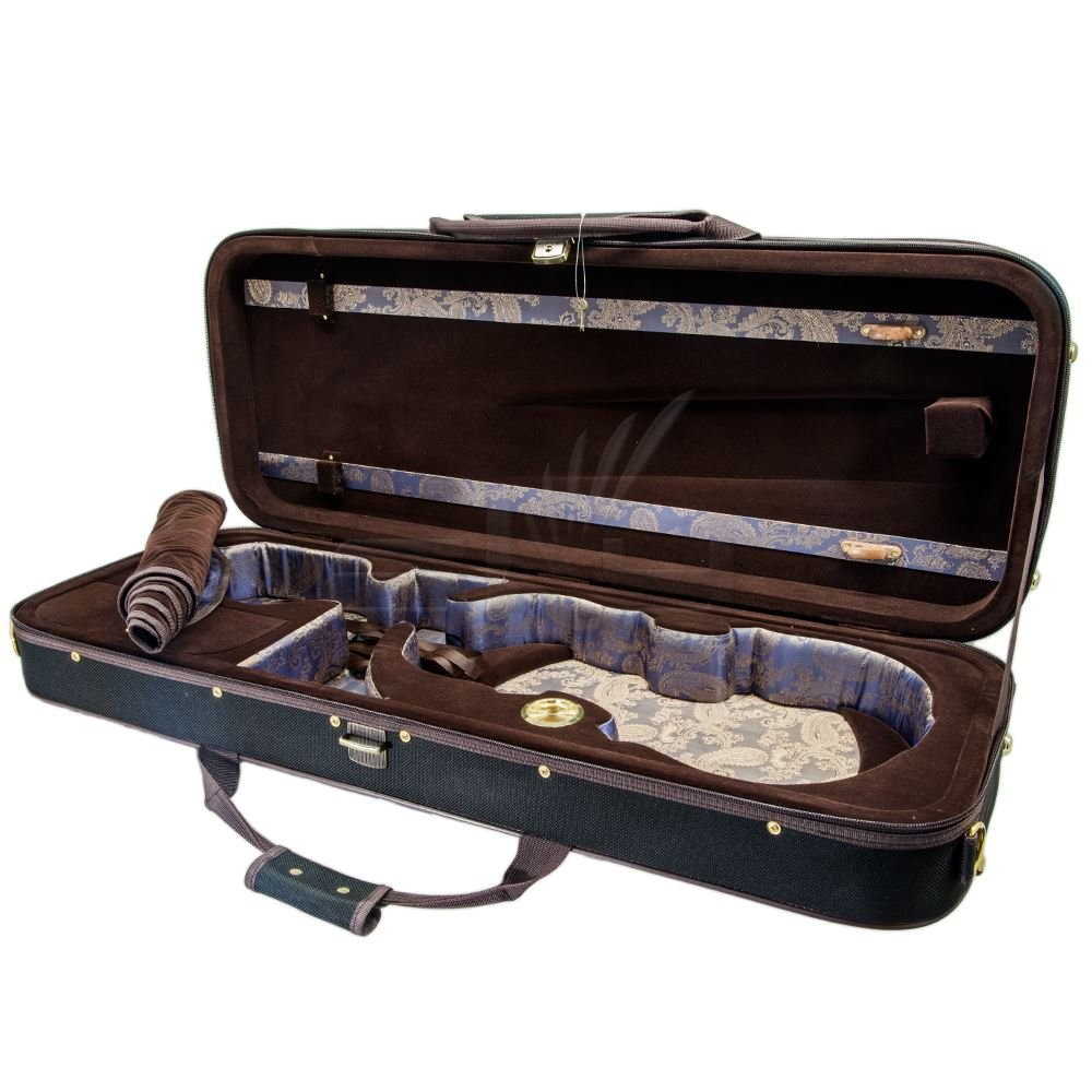 Paititi 15 Inch Professional Oblong Viola Hard Case - Lightweight with Hygrometer, Black/Brown - Perfect for Musicians, Travel & Storage