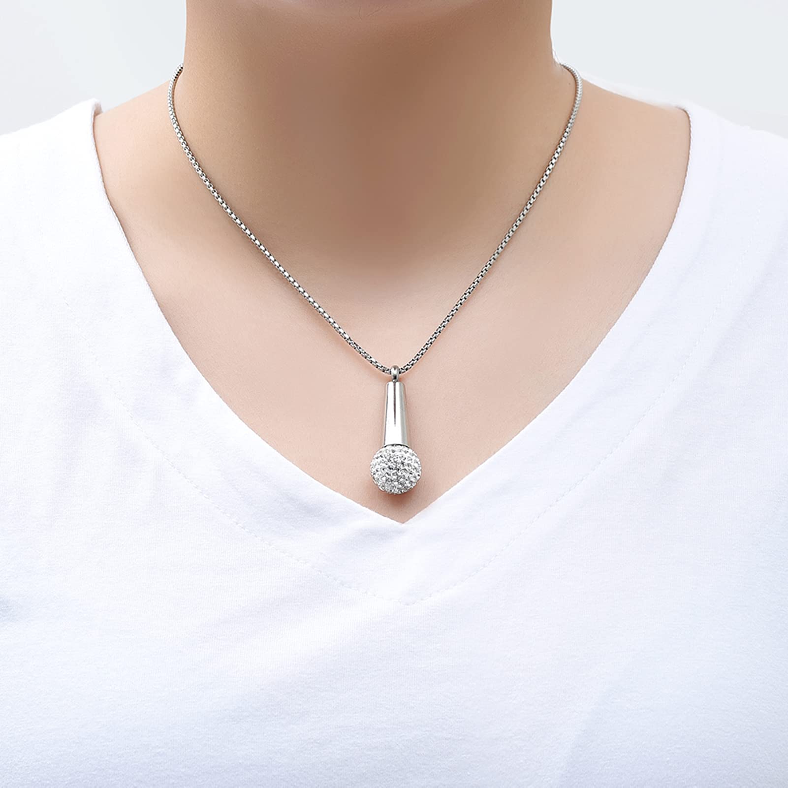 Zeqingjw Cremation Jewelry - Stainless Steel Memorial Urn Pendant Necklace with Crystal for Ashes | Keepsake for Loved Ones | Perfect for Remembrance, Funerals & Special Occasions