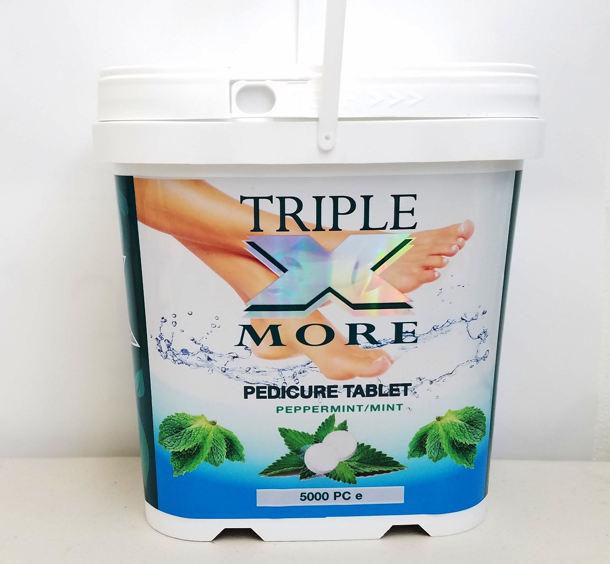 Triple X MORE Pedicure Solution Tablets - 5000 Count Mint Scented | Professional Salon & At-Home Foot Care Treatment