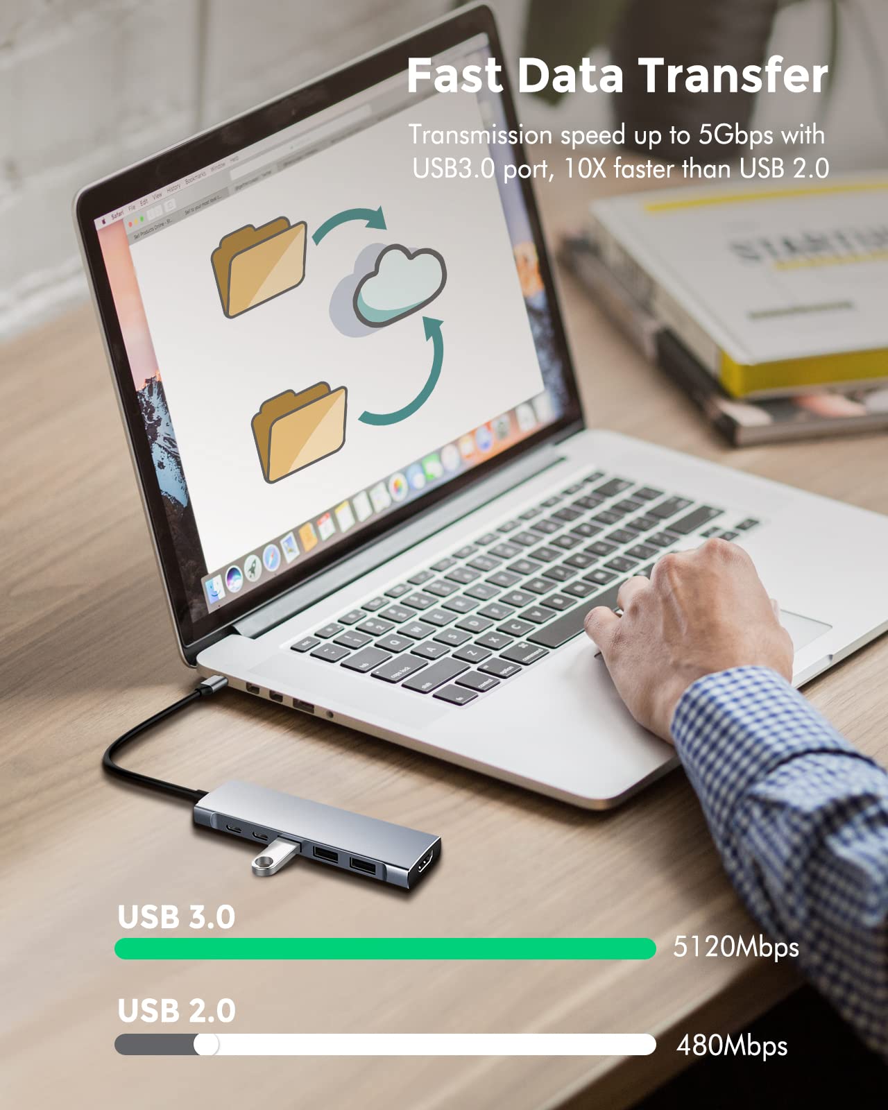 HUBFINDER 9-in-1 USB C Hub with 100W PD, 4K HDMI, 3 USB 3.0 Ports, USB-C 5Gbps, SD/TF Card Reader & 3.5mm Audio - Compatible with MacBook Air/Pro, iPad Pro - Perfect for Work, Travel & Home Office Connectivity