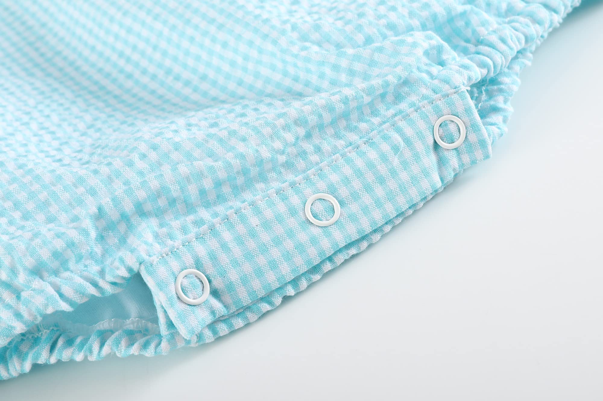 Lil Cactus Baby & Toddler Boys Girls Seersucker Gingham Bubble Romper One-Piece Outfit - Perfect for Summer Playdates & Photo Shoots