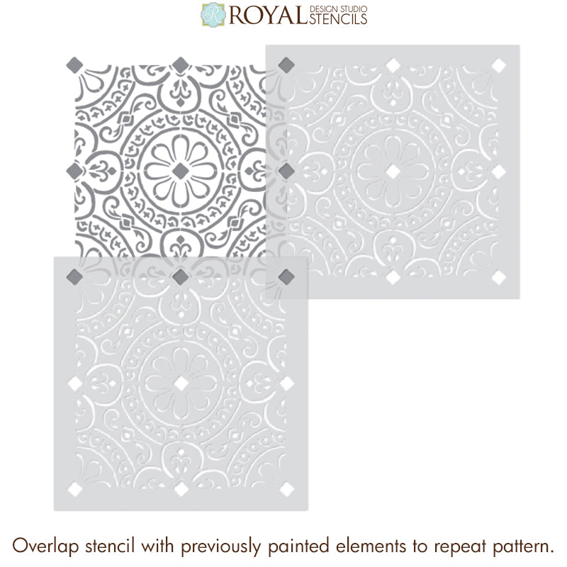 Bixby Tile Stencil - Reusable DIY Home Decor Stencils for Painting, Wall Art, and Floor Designs | Perfect for Bathroom, Kitchen, and Backsplash Projects